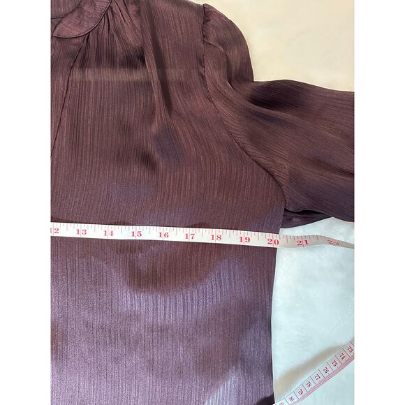 Banana Republic Rich Purple Sheer Blouse, Size M (petite) - Picture 8 of 10